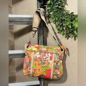 SAKROOTS MULTICOLORED FLORAL CROSSBODY BAG